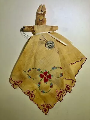 Vintage Antique 9  Anna Lee Handkerchief Rabbit Doll - As Is • $12.99