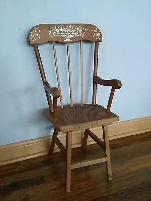 Vintage Oak Hill New Hampshire Children Toddler Chair Kitchen Dining Not Rocking • $82.25