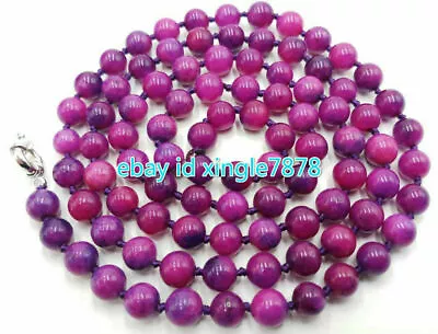 Natural 6/8/10/12mm Purple Sugilite Round Gemstone Beads Necklace 36'' AAA • $11.99