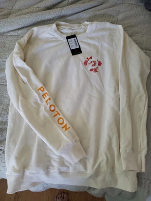 $45 • Buy PELOTON Sweatshirt Womens Large Graphic Pullover Cycling Fitness Floral Crewneck