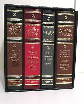 CLASSICS OF WORLD LITERATURE - POE TWAIN DOYLE DICKENS Leather • $175