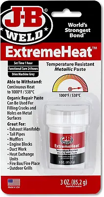 JB Weld ExtremeHeat High Temperature Resistant Metallic Paste 3oz Filler Paste • £12.89