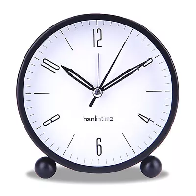Analog Alarm Clock 4 Inch Super Silent Non Ticking Small Clock With Night Light • $17.21