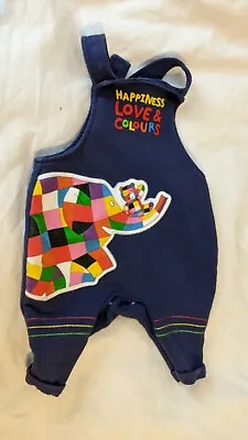 £2.99 • Buy TU Baby Boys Elmer The Elephant Blue Dungarees  Up To 3 Months 0-3