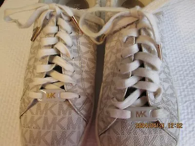 Michael Michael Kors Women Sneakers Size 6 White And Brown Initial • $45
