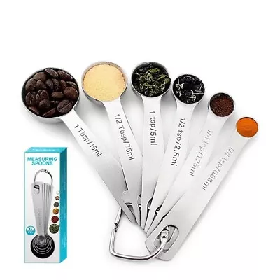 6-Piece Stainless Steel Measuring Spoons • $2.95