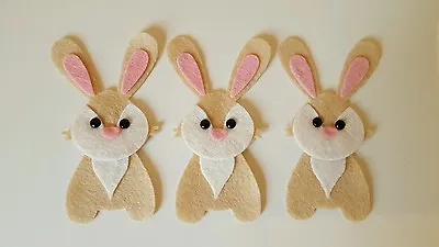 X3 Felt Rabbit Embellishments.Die Cuts. Easter. Animal Die Cuts • £3.25