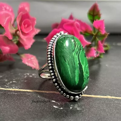 Malachite Gemstone 925 Sterling Silver Handmade Ring Mother's Day Jewelry RER01 • $15.97