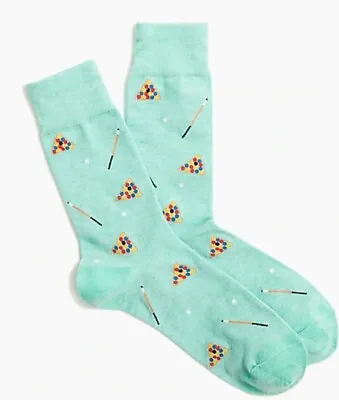 J. Crew Men's Trouser Socks One Size Billiards Pool Print Heather Green • $11.99