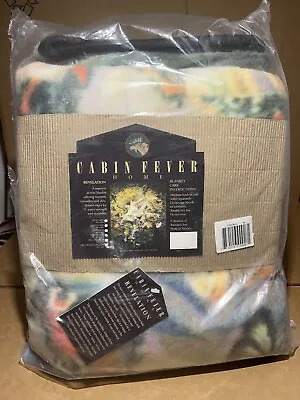 2004 Cabin Fever Fleece Bedding Throw Blanket Butterfly Wings Colorful 50 X 60 • $63.16