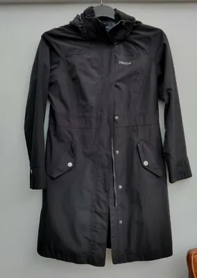 Beautiful Marmot Membrain Coat Jacket Hood Size S 10 8 Black  • £15.50