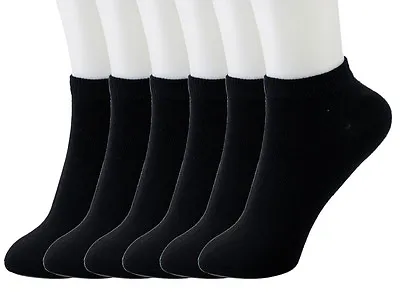 $11.95 • Buy New Lot 6-12 Pairs Ankle Quarter Crew Mens Womens Thin Socks Cotton Black Casual