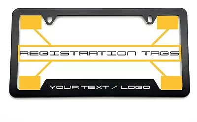 Custom Laser Engraved License Plate Frame Black Stainless Steel Fit BMW Porsche • $14.50