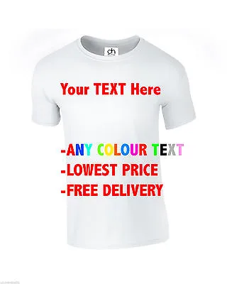 Custom Printed Personalised Text Tee Stag Hen Charity Wedding Free Post(tshirts) • £4.75