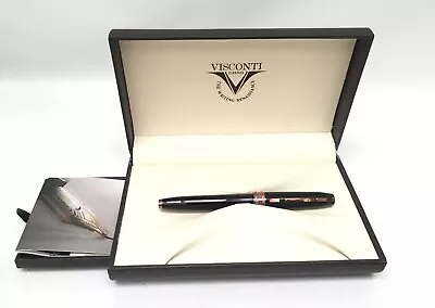 Visconti Michaelangelo Rollerball Pen Black Rose Gold In Box • $225