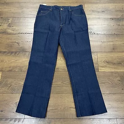 Vintage LEE Jeans Mens 38x30 Riders 70s Deadstock Made In USA Bootcut Flare Dark • $99