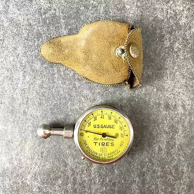 U.S. Gauge Tire Pressure Gauge With Case - Vintage Automotive • $50