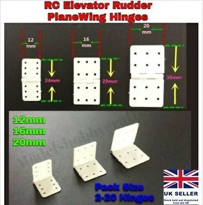 2-20x Elevator Rudder Wing Hinge RC Areo Air Plane Glider Boat Sail Pin Model • £4.79