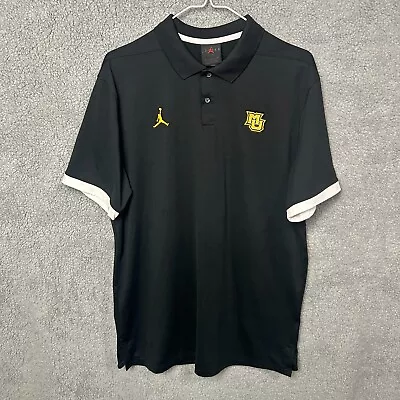 Nike Air Jordan Elite Marquette Golf Polo Men Size M Black Short Sleeve Pullover • $34.88