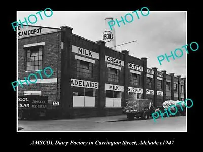 OLD POSTCARD SIZE PHOTO OF ADELAIDE SA AMSCOL MILK & DAIRY Co FACTORY C1947 • $7