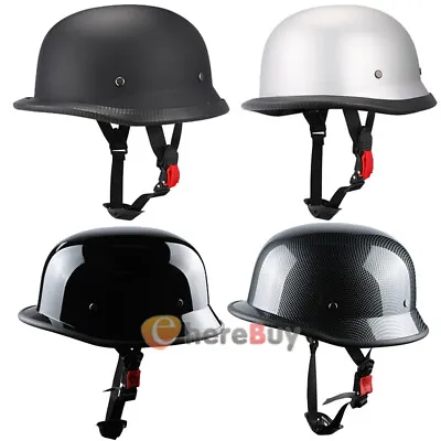 German Style Shorty Helmet - DOT Approved - Adult Motorcycle Half Helmet S/M/L • $34.95