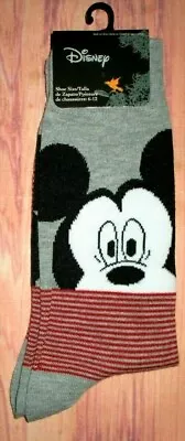 Mens Disney Mickey Mouse Gray Crew Socks (shoe Size 6-12) • $9.90