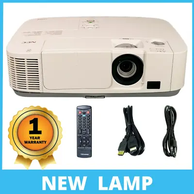 NEW LAMP - NEC P401W 3LCD Projector 4000 ANSI HD 1080i LAN HDMI W/Accessories • $178.50