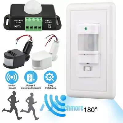 Auto On/Off Sensor Switch Motion Infrared PIR Occupancy Vacancy Wall Light Lamp • $10.99