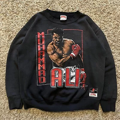 Vintage 90s Muhammad Ali Boxing Nutmeg Mills Fleece Sweatshirt Medium • $130