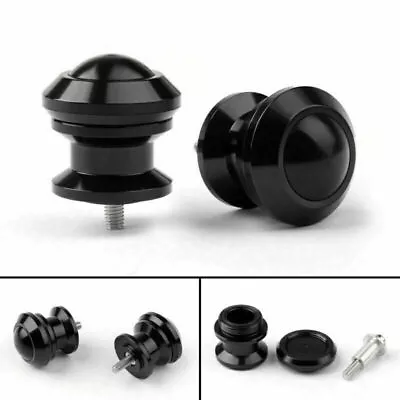 Pair 6mm Swingarm Sliders Spools For Yamaha MT01 MT09 YZF-R3 R1 MAX 530 Black F2 • £16.75