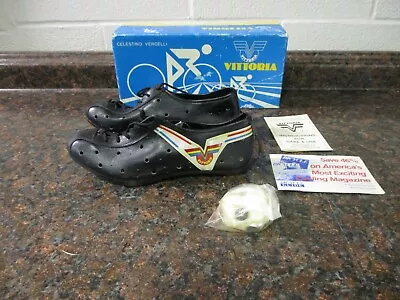 Vintage Old School Retro Vittoria Road Track Cycling Shoes With Cleats Size 38 • $99.99