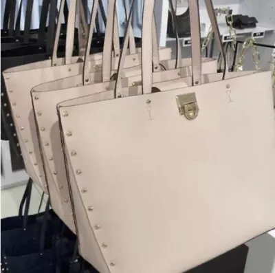 MICHAEL KORS MANHATTAN LARGE TOTE SMOOTH LEATHER SHOULDER BAG COLOR Powder Blush • $149.99