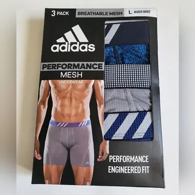 Adidas Mens 3 Pack Boxer Briefs Quick Dry Performance Mesh Underwear 3pkL XL 2XL • $21.89