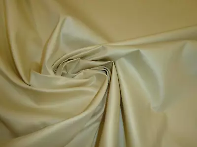 CREAM  PREMIUM COTTON SATEEN CURTAIN LINING FABRIC ( 54  Wide / 137cm) • £2.99