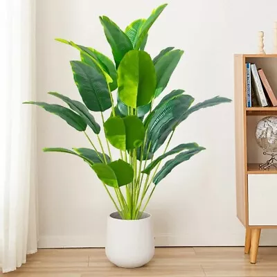 88cm 24Leaves Large Tropical Palm Tree Fake Banana Plants Leaves Real Touch • £11.99