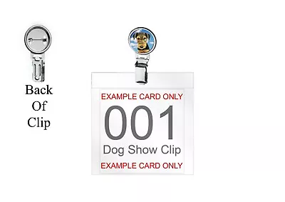 Airedale Terrier Pup Code38 DOME On A Dog Show Ring Clip And Number Card Holder • £7.99