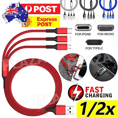 1/2pcs 3in 1 Multi USB Charger Charging Cable Cord For Micro USB TYPE Android • $7.85