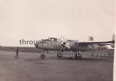 2 Original Photos RAF B-25 Mitchell Bomber Palestine Or Canal Zone Circa 1946 • £35