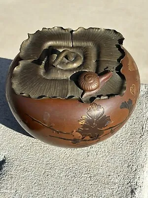 Mixed Metal Copper Lidded Japanese? NORMAN GRAG Arts And Crafts SIGNED • $325