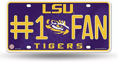 LSU Tigers #1 Fan Aluminum License Plate NEW!! 6x12 Inches • $10.99