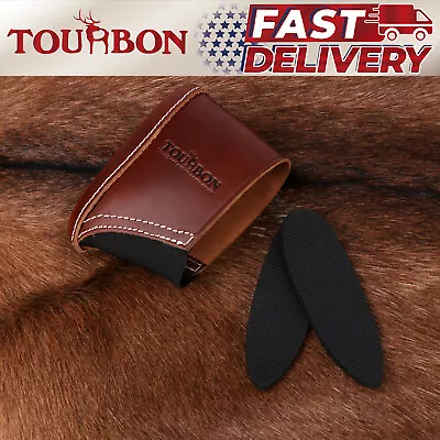 Tourbon Leather Slip-on Rifle Stock Holder Recoil Pad Sleeve Shooting In USA✅ • $24.29