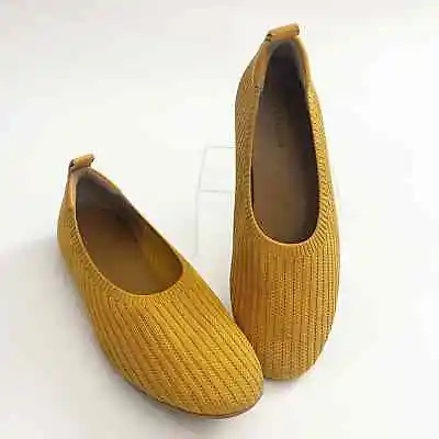 Everlane Womens The Day Glove In ReKnit Mustard Yellow Flats Size 8.5 Balletcore • $45.97