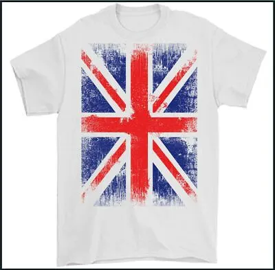Mens Kids Union Jack T-Shirt Queens Jubilee Distressed Great Britain Flag Top • £12.49