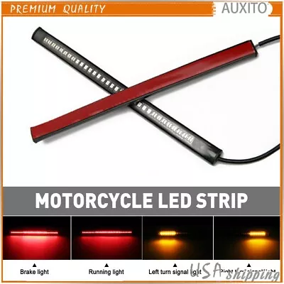 8  Inch Slim Flexible 48 LED Light Strip Tail Brake Stop Turn Signal Light 2PCS • $9.99