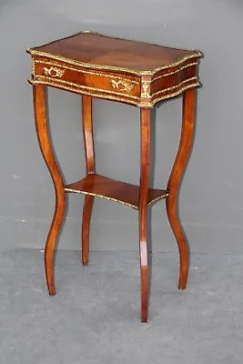 $1475 • Buy Antique French Louis Lamp Bedside Table 1 Drawer Kingwood Bronze Ormolu Mounts 