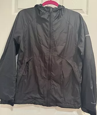 Columbia Jacket Womens  M  Black Full Zip Rain Waterproof Hooded • $22