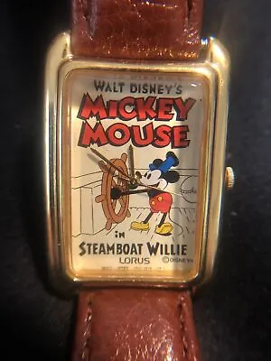 Lorus Walt Disney Mickey Mouse Steamboat Willie Watch Leather Strap • $99.99