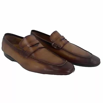 Magnanni Burnished Toe Penny Loafers Dress Shoes 18041 Size 10.5 - 11 M Ramiro • $103.99