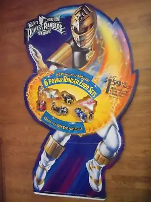 1995 Mighty Morphin Power Rangers The Movie McDonalds Toy Display With 6 Toys • $1000