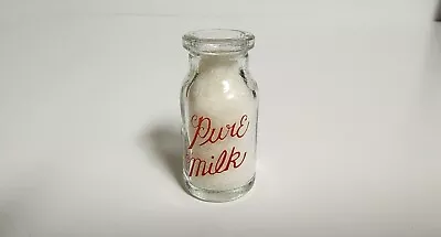 Vintage Miniature Glass Pure Milk Bottle • $12